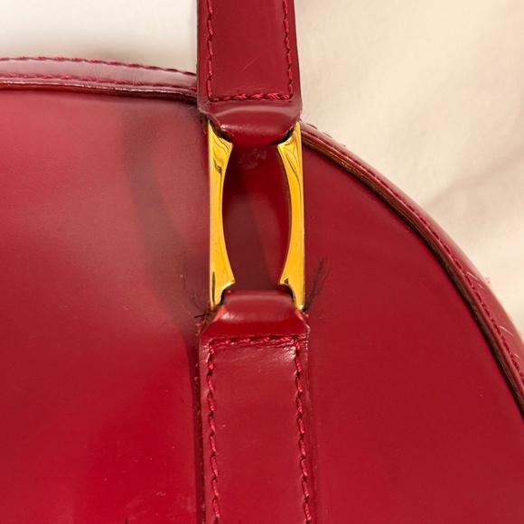 Moschino Redwall Bordeaux Red Wine Patent Leather Top Handle Bag - Picture 11 of 15